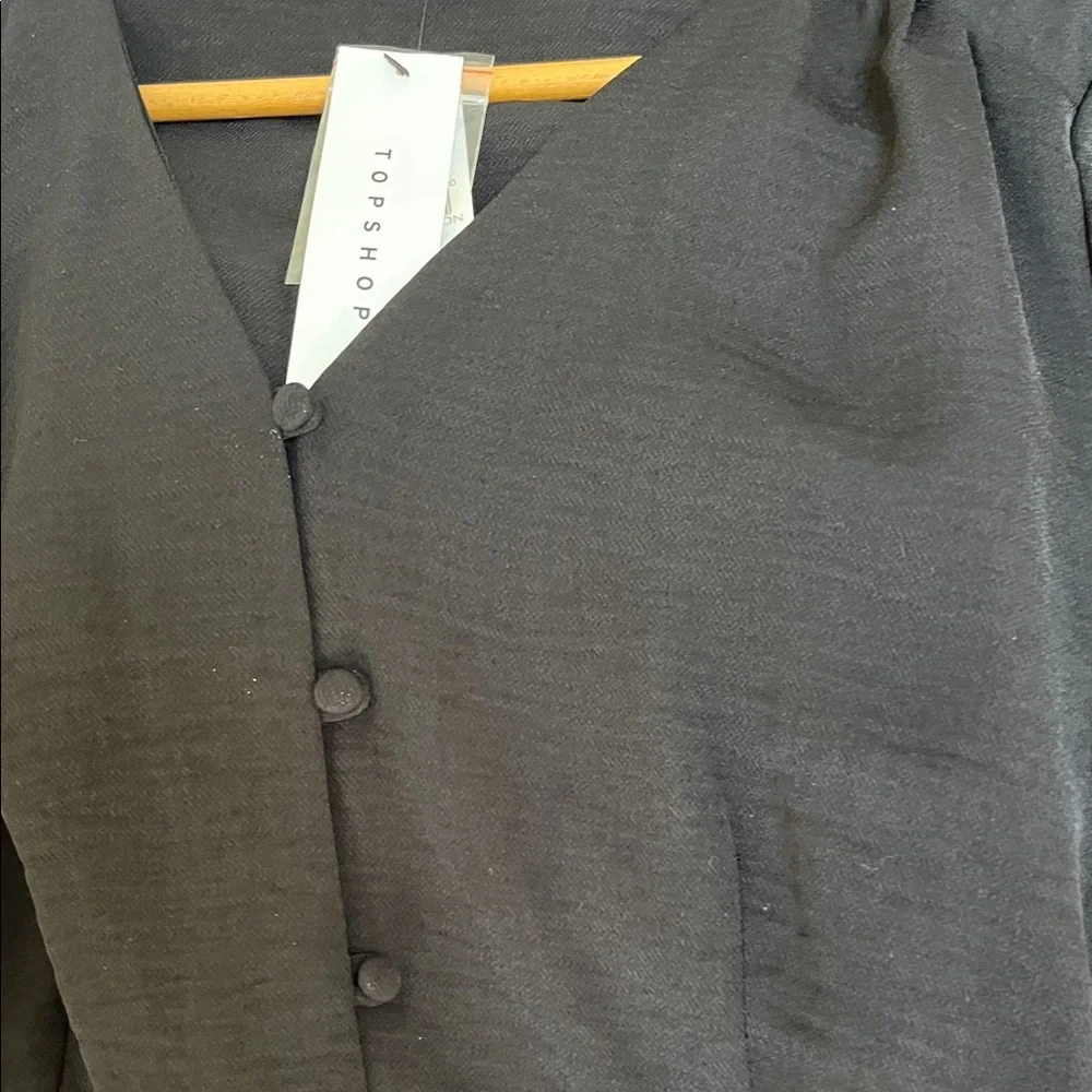 Topshop Black V-Neck Blouse NWT Nordstrom - Picture 6 of 7